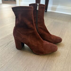Aquatalia Brianna Suede sock Boot waterproof chocolate brown 8.5